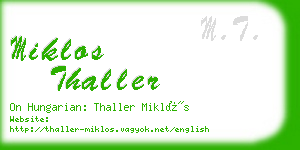 miklos thaller business card